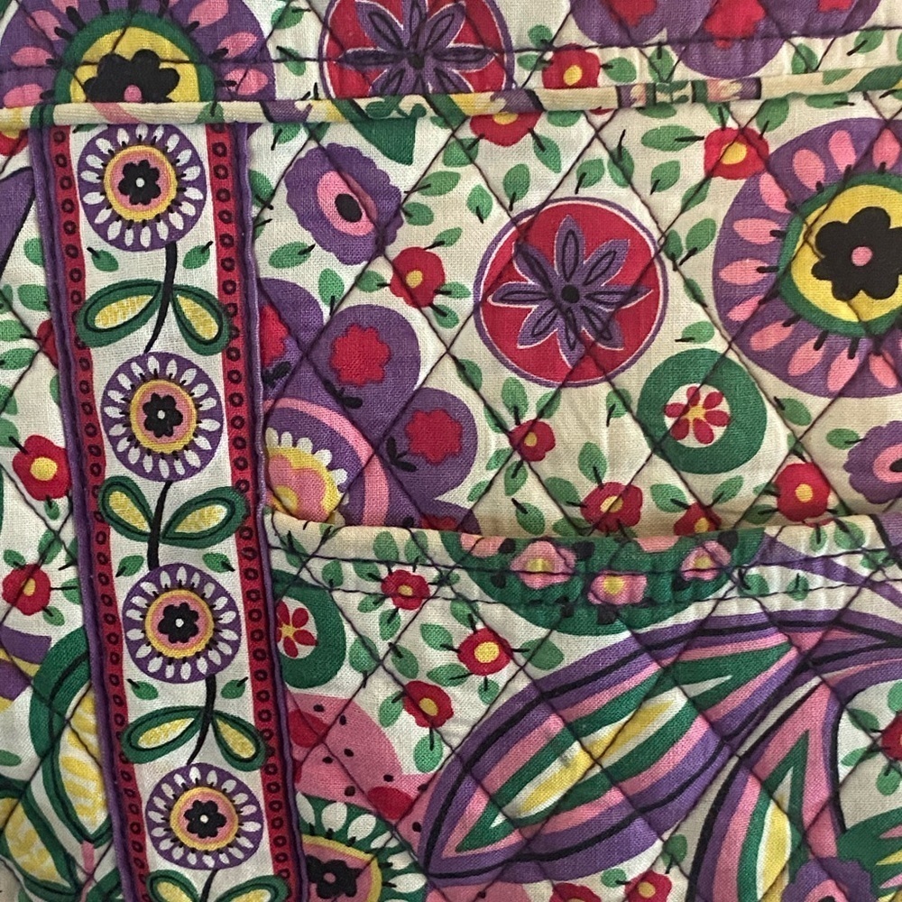 Vera Bradley quilted Floral paisley pink purple Patterned Tote Bag grandmacore - Picture 13 of 15